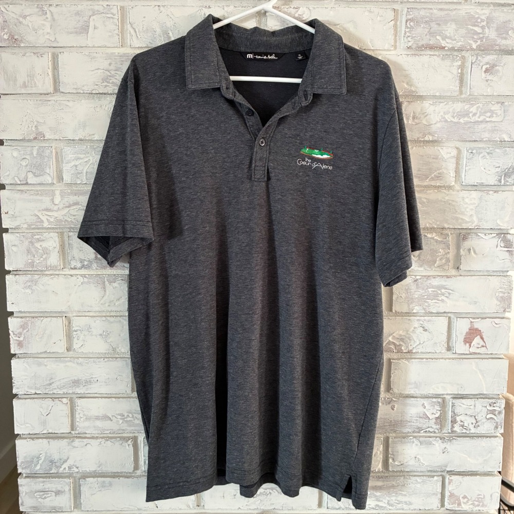 TravisMathew Mens XL Coeur d' Alene Resort Polo Shirt Gray Heather Short Sleeve